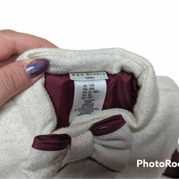 Max Studio Baby Puffer Bow Tie Vest, Size 18 Months - Picture 7 of 7